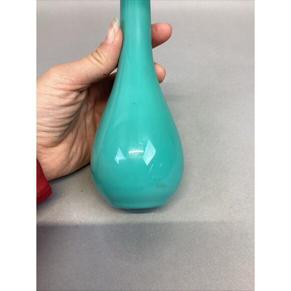 Light Aqua Glass Vase - 6.25” - Picture 2 of 7